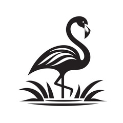  Flamingo Silhouette Vector Illustration on white 