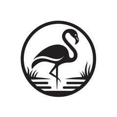 Black swan silhouette icon on a white background