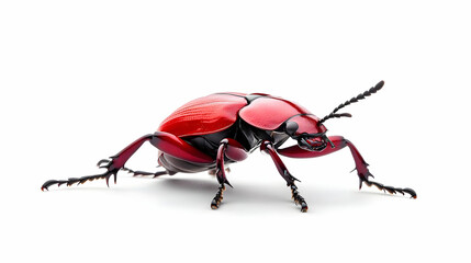Red Beetle On White Background