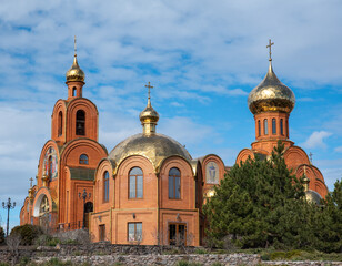 christian church in a green forest in Ukraine