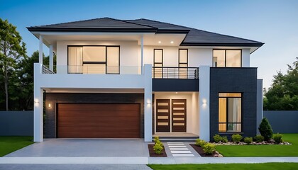 Contemporary Home Facade Photography with Luxurious Architectural Features