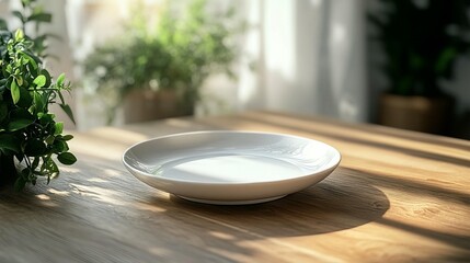 Empty Plate on Sunny Table