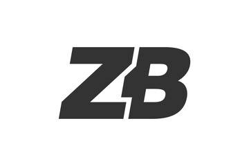 ZB Techno Editable Font Logo For Corporate Branding. Bold, Futuristic Design With Unique Typographic Ideas. Minimal Custom Type And Dynamic Letter