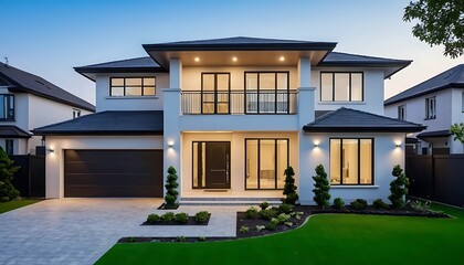 Fototapeta premium Real Estate House Exterior Photography with a Sleek Modern Design