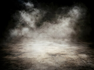Smoky dark ground, mysterious scene, atmospheric background, design element