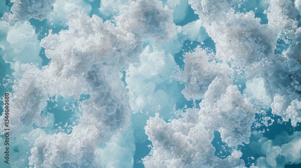 Aufkleber abstract representation of soft clouds in blue sky with dreamy texture and depth for artistic and cr