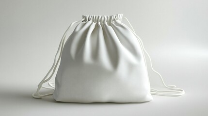 White Drawstring Backpack Mockup