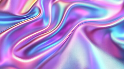 Fototapeta premium Colorful silk fabric draped elegantly, reflecting light with vibrant hues in a soft, flowing texture