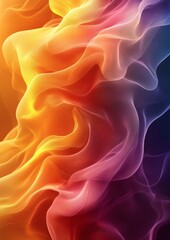 Obraz premium A colorful, abstract image of a flame with a yellow and orange base