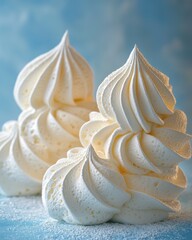 Elegant and Tempting Meringue Desserts with Creamy Swirls and Delightful Texture