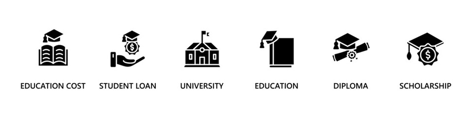 Fototapeta premium SCHOLARSHIP banner web icon vector illustration concept for product and service quality inspection with an icon of education cost, student loan, university, education, diploma, scholarship, 
