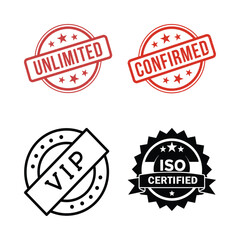 Vintage grunge stamp set vector icons for premium quality sale badges