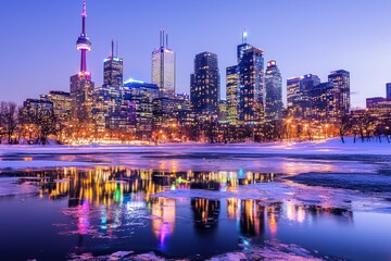 Urban Exploration: Cityscape at night with vibrant lights, reflecting the energetic and dynamic city lifestyle.