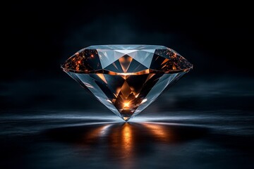 A highly detailed close-up of a diamond, showing every facet and reflection in perfect clarity