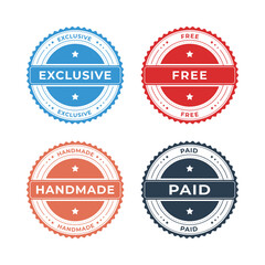 Obraz premium Vector set of rubber sale stamps and quality icons