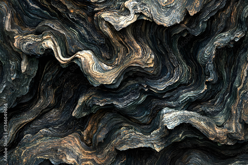 Poster abstract pattern of rippled rock textures
