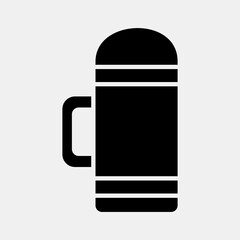 Icon thermos. Camping and adventure elements. Icons in glyph style. Good for prints, posters, logo, advertisement, infographics, etc.