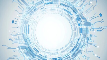 Obraz premium Abstract technology circle background, futuristic design, empty space, presentation graphic, high-resolution image