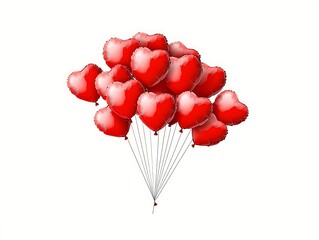Red Heart Balloons for Romantic Celebration.