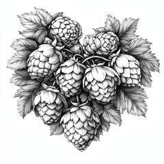 Fototapeta premium A drawing of a bunch of white flowers with a heart shape
