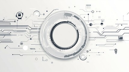 Obraz premium Abstract digital circuit interface, technological background