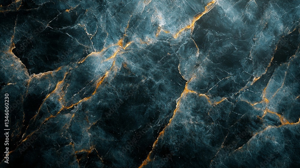 Poster swirling patterns of deep blue and gold showcase the exquisite texture of this marble surface, evoki