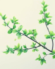 Obraz premium close-up of fresh green leaves on branch - natural detail