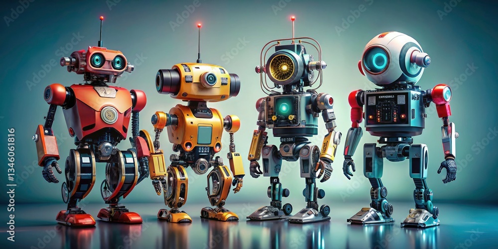 Poster innovative robot antenna designs: diverse robotics showcase - high-tech functionality