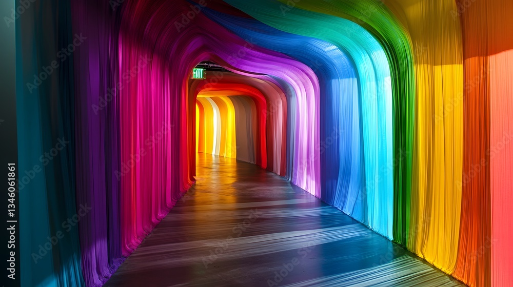 Aufkleber rainbow tunnel creating a spectrum of vibrant colors