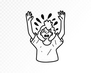 Female fan at a tournament. A fan at a football or basketball tournament. Vector