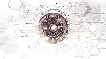 Obraz premium Abstract digital technology background, circular design, future concept, possible use as wallpaper or website banner