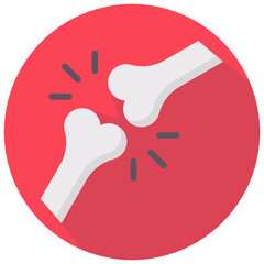 bone vector round flat icon