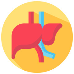 liver vector round flat icon