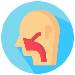 otorhinolaryngology vector round flat icon
