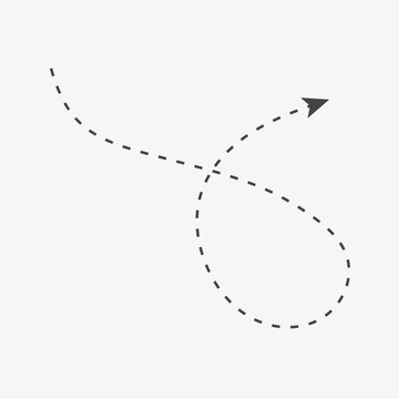 Arrow up sign. Dahed line cursore with loop