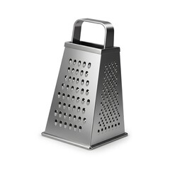 High-quality 3D Rendering of a Stainless Steel Grater