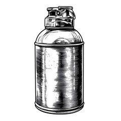 Graffiti Paint Can for Spray Art in Hand Sketch Engraving