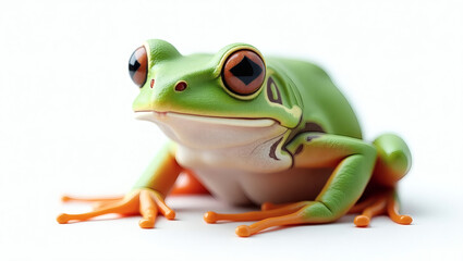 Obraz premium Close-up of a Vibrant Green Tree Frog