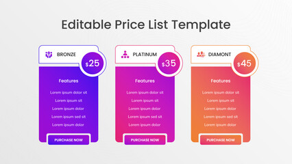 Price List Template Customizable Design for Business, Services, and Product Pricing