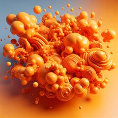 Diverse Shapes on Orange Ball