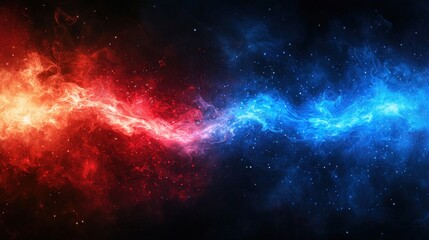 Obraz premium Cosmic Fire and Ice: A Celestial Dance of Opposites