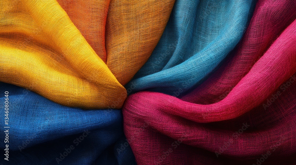 Poster colorful fabrics display an interesting texture and soft, organic folds. ideal for use as a backgrou