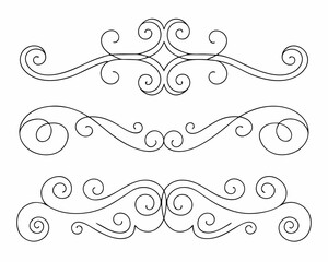 vector illustration of a floral ornament. Vintage Decorative Divider line art element