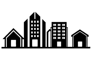 creative business building icon   silhouette vector illustration