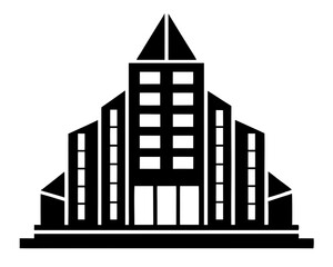 Fototapeta premium creative business building icon silhouette vector illustration