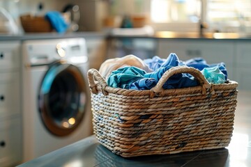 Obraz premium Everyday Chores: Laundry Duty Captured in a Close-up Scene