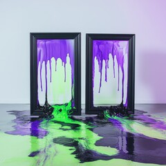 Abstract frames, paint drips
