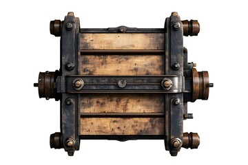 Historical Movable Type Printing Press Block isolated on white background