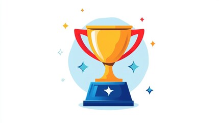 Winners trophy icon in a flat vector style featuring a trophy cup on a white background