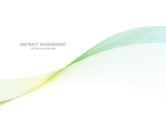 緑色のグラデーションの抽象的な曲線の背景のベクター素材